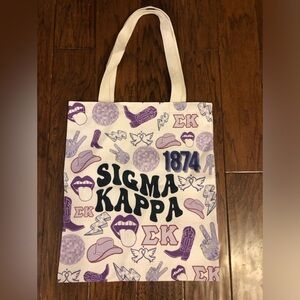 Sigma Kappa sorority tote bag